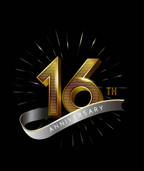 Logo Aniversario Oro Años Fondo Decorativo — Vector de stock