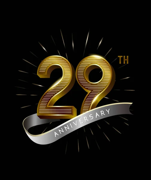 29年黄金周年纪念标志 装饰背景 — 图库矢量图片