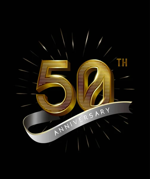 Anni Logo Anniversario Oro Sfondo Decorativo — Vettoriale Stock