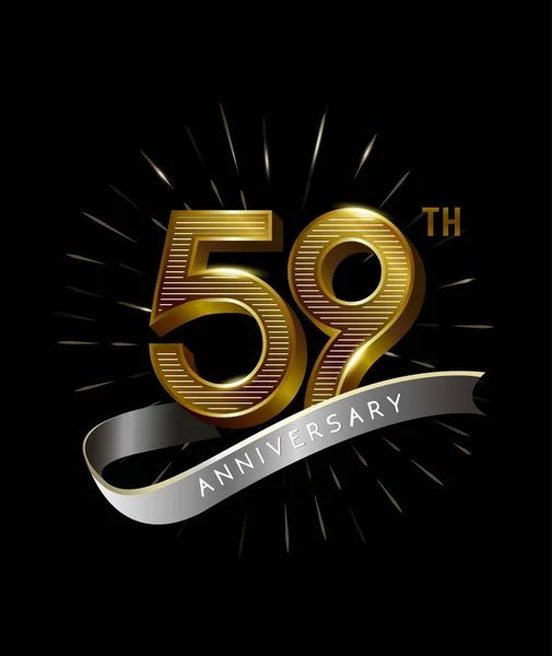 Anni Logo Anniversario Oro Sfondo Decorativo — Vettoriale Stock