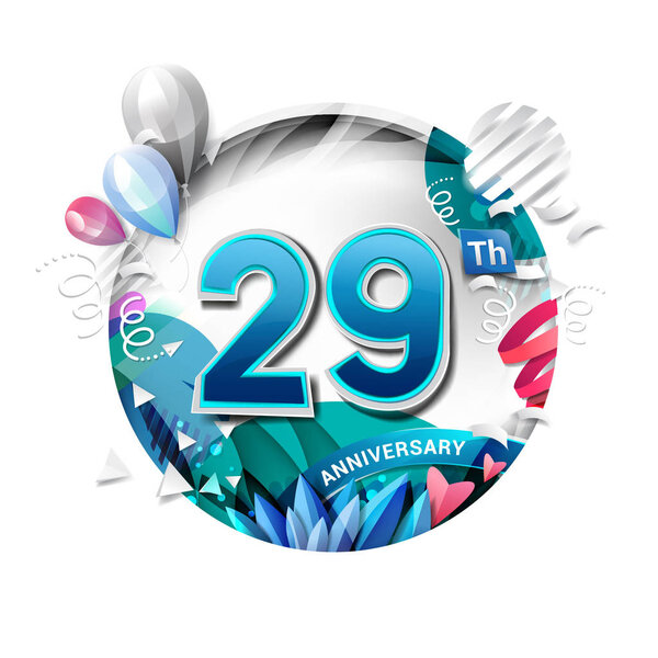 29 years bright  anniversary logo, decorative background