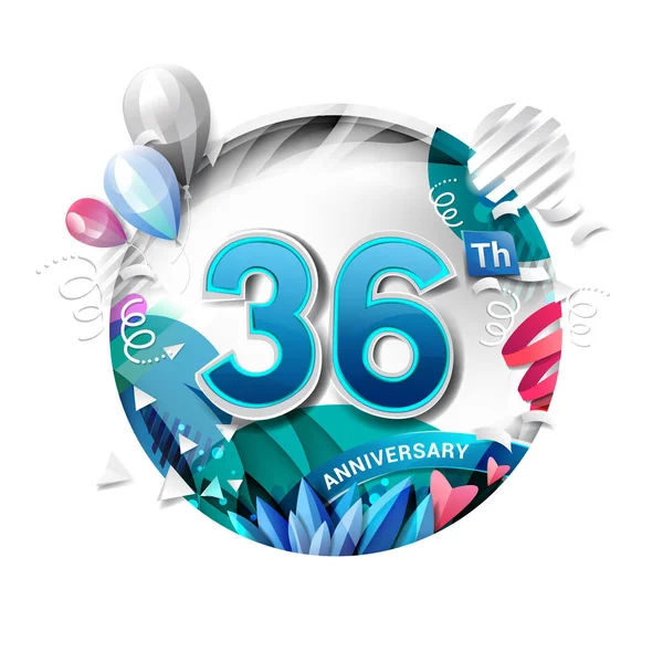 Ans Logo Anniversaire Lumineux Fond Décoratif — Image vectorielle