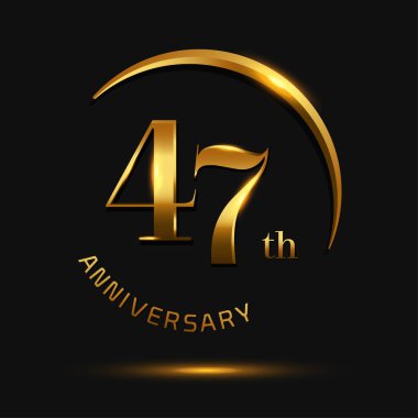 47 yaş Altın yıldönümü logosu, dekoratif arka plan