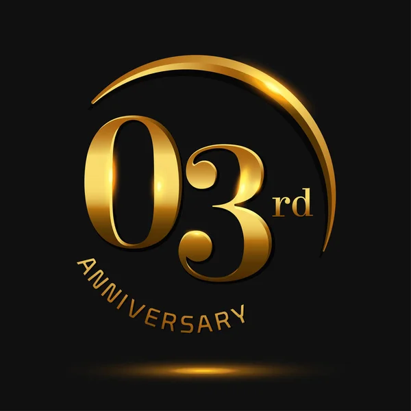 Logo Aniversario Oro Años Fondo Decorativo — Archivo Imágenes Vectoriales