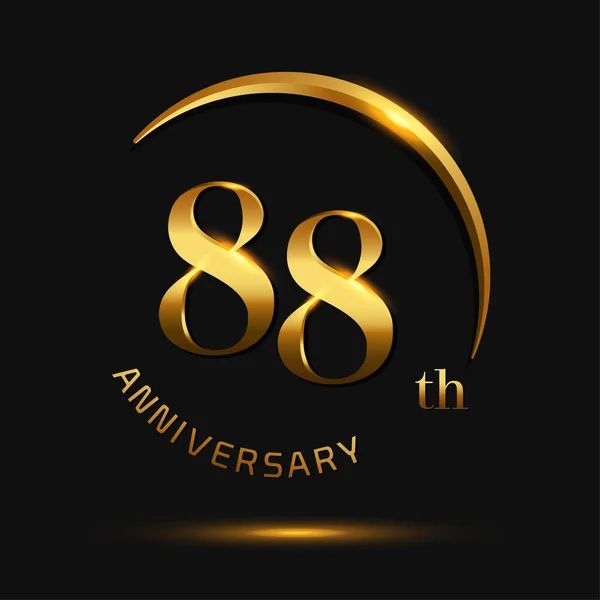 Yıl Altın Yıldönümü Logosu Dekoratif Arka Plan — Stok Vektör