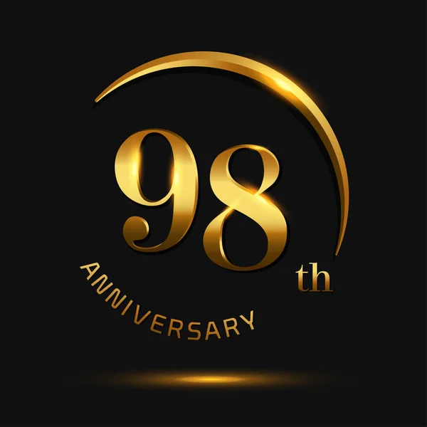 Yıl Altın Yıldönümü Logosu Dekoratif Arka Plan — Stok Vektör