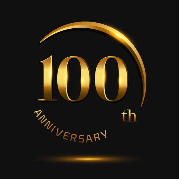 100 Jaar Gouden Jubileum Logo Decoratieve Achtergrond — Stockvector