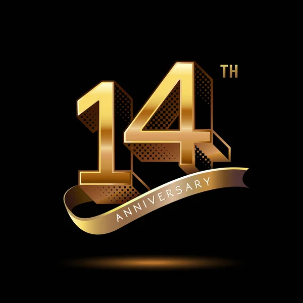 Jaar Gouden Jubileum Logo Decoratieve Achtergrond — Stockvector