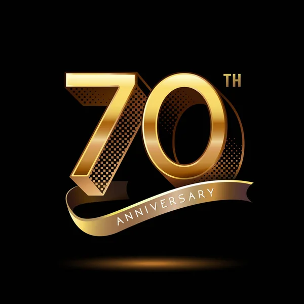 70年黄金周年纪念标志 装饰背景 — 图库矢量图片