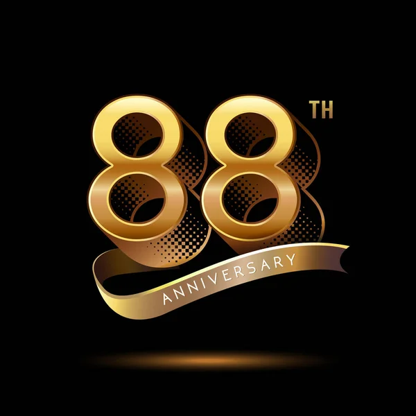 88年黄金周年纪念标志 装饰背景 — 图库矢量图片