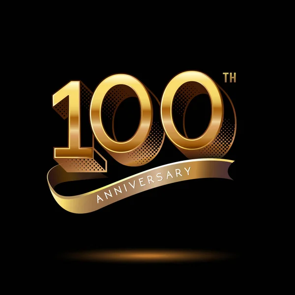 100 Jaar Gouden Jubileum Logo Decoratieve Achtergrond — Stockvector