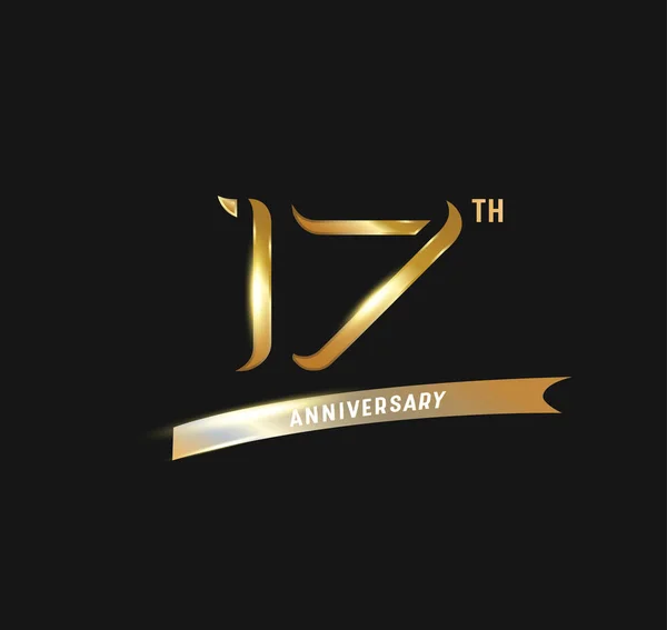 Logo Aniversario Oro Años Fondo Decorativo — Archivo Imágenes Vectoriales