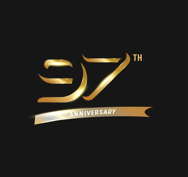 Años Logotipo Aniversario Oro Fondo Decorativo — Vector de stock