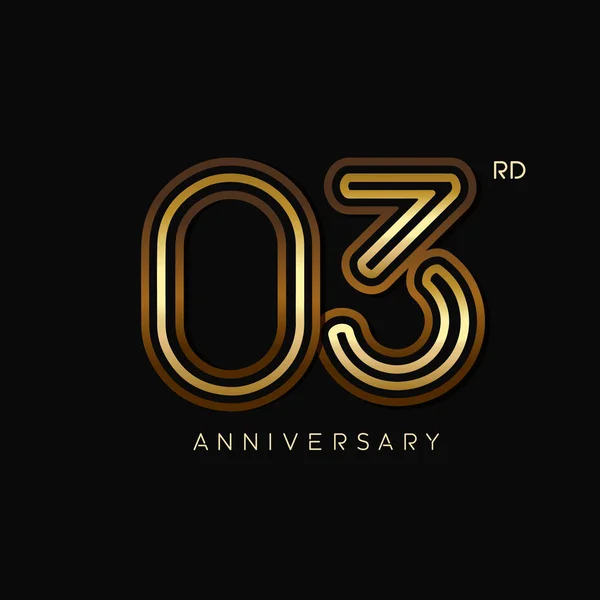 Anos Ouro Logotipo Aniversário Fundo Decorativo — Vetor de Stock