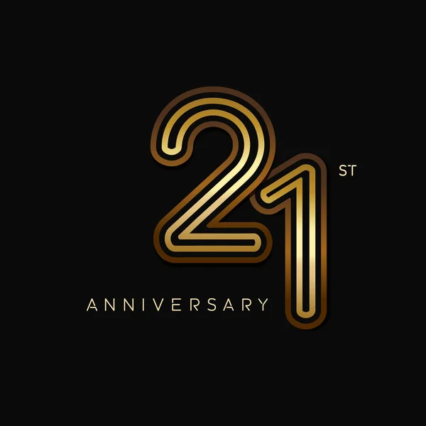 Years Golden Anniversary Logo Decorative Background — Stock Vector