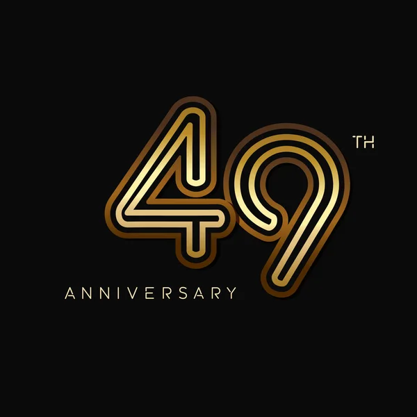 Años Logotipo Aniversario Oro Fondo Decorativo — Vector de stock