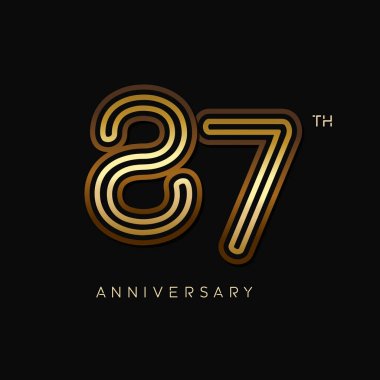 87 yıl altın yıldönümü logosu, dekoratif arka plan
