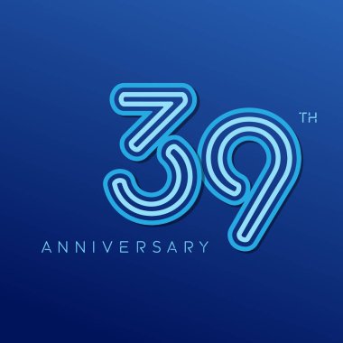 39 yaş neon yıldönümü logosu, dekoratif arka plan