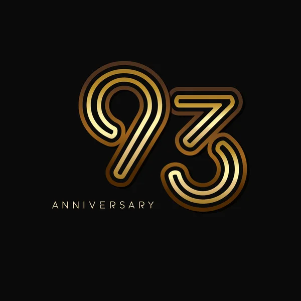 Ans Logo Anniversaire Doré Fond Décoratif — Image vectorielle