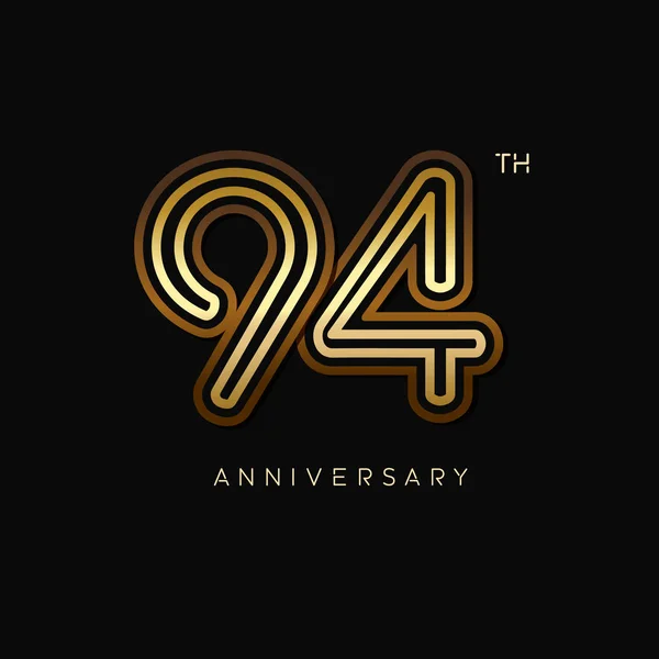 94年黄金周年纪念标志 装饰背景 — 图库矢量图片