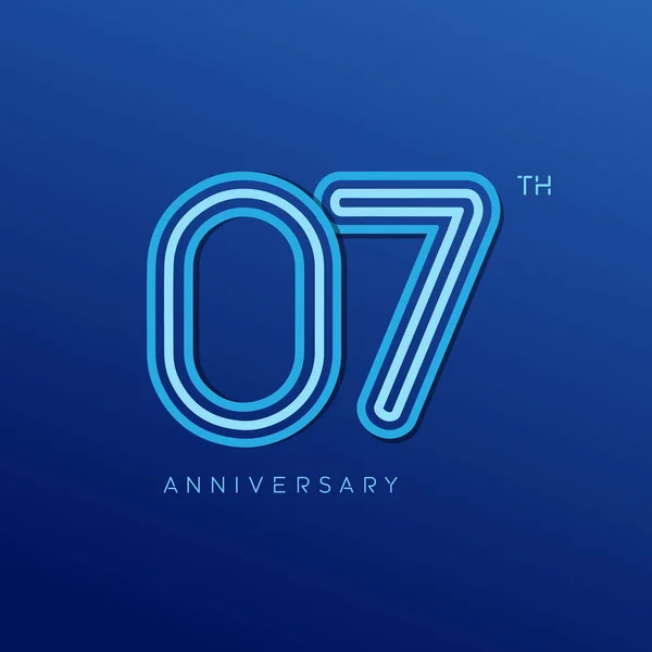 Logo Aniversario Neón Años Fondo Decorativo — Archivo Imágenes Vectoriales