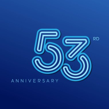 53 yaş neon yıldönümü logosu, dekoratif arka plan
