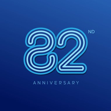 82 yıl neon yıldönümü logosu, dekoratif arka plan