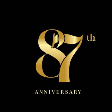87 yıl altın yıldönümü logosu, dekoratif arka plan