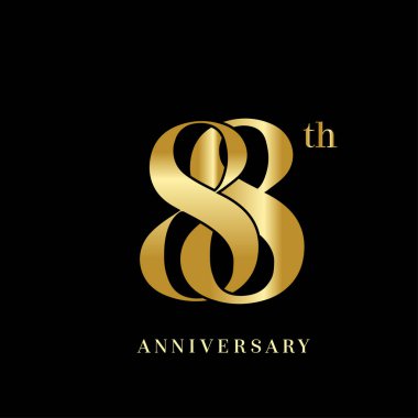 88 yıl altın yıldönümü logosu, dekoratif arka plan