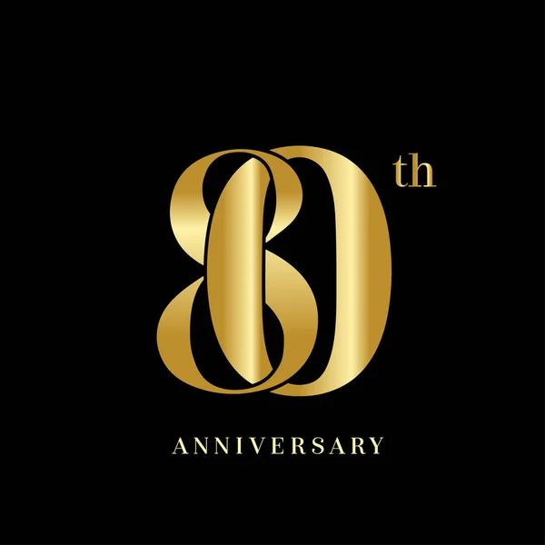 Años Oro Logotipo Aniversario Fondo Decorativo — Vector de stock
