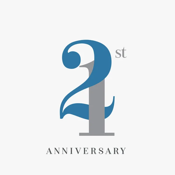 21Jaar Verjaardagslogo Decoratieve Achtergrond — Stockvector