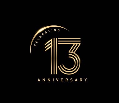 13 yıl yıldönümü logosu, dekoratif arka plan  