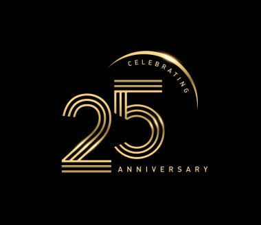 25 yıl yıldönümü logosu, dekoratif arka plan  