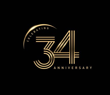 34 yıl yıldönümü logosu, dekoratif arka plan  