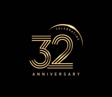32 yıl yıldönümü logosu, dekoratif arka plan  