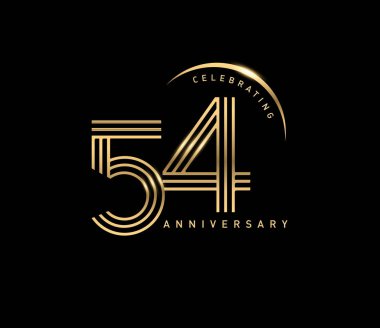 54 yıl yıldönümü logosu, dekoratif arka plan  
