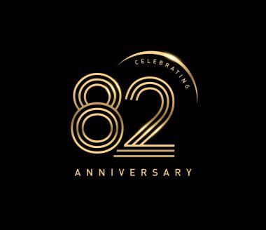 82 yıl yıldönümü logosu, dekoratif arka plan  