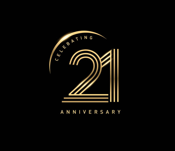 21 years   anniversary logo, decorative background  