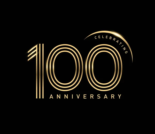 100 Ans Logo Anniversaire Fond Décoratif — Image vectorielle