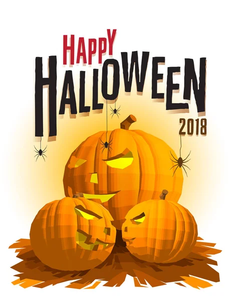 Happy Halloween Decoratieve Vakantie Achtergrond — Stockvector