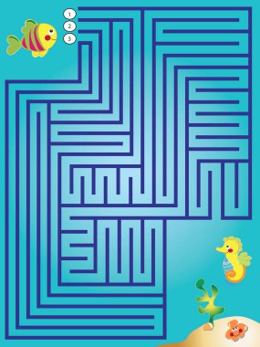resimde bir oyun çocuklar için: labirent
