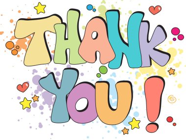 Teşekkürler yazılı illüstrasyon 