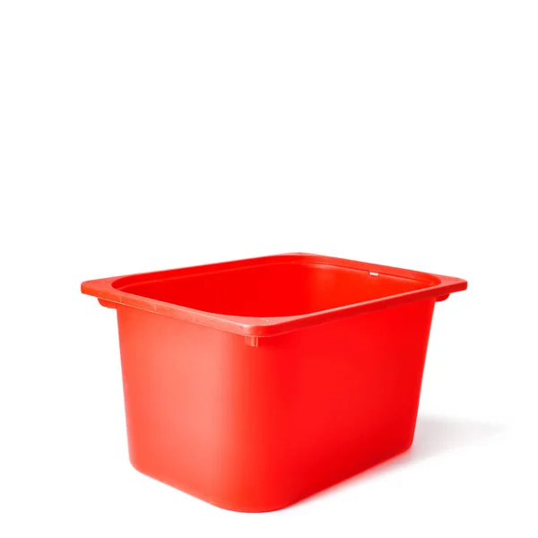 Červený Box Izolované Bílém Pozadí — Stock fotografie