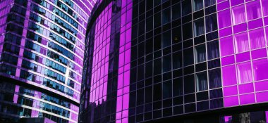 Gökdelenin cephe. Ofis binaları. modern Cam siluetleri. Tonda.