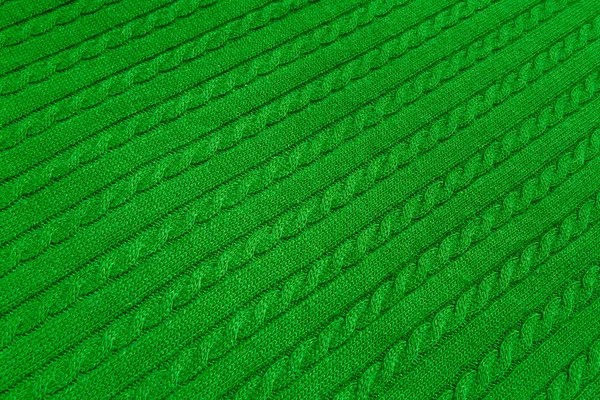Textur Aus Gestricktem Grünem Stoff Gestrickter Abstrakter Hintergrund — Stockfoto