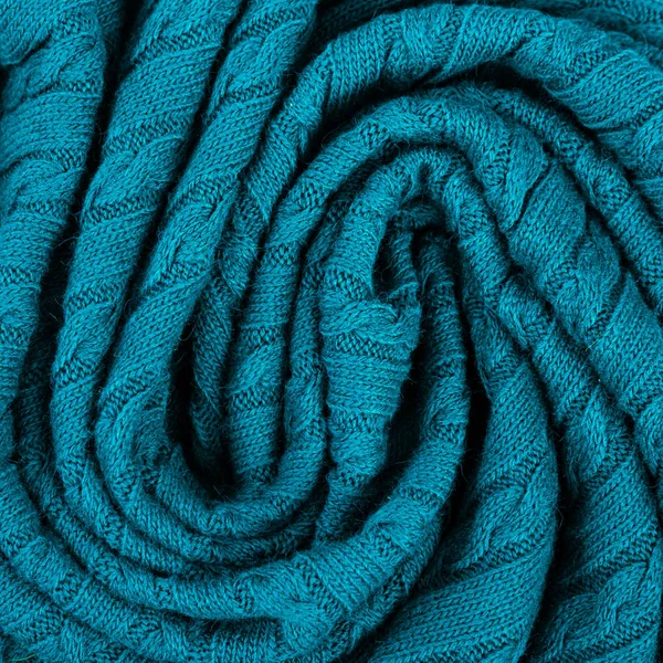 Textur Aus Gestricktem Blauem Stoff Gehäkelte Warme Abstrakte Hintergrund — Stockfoto