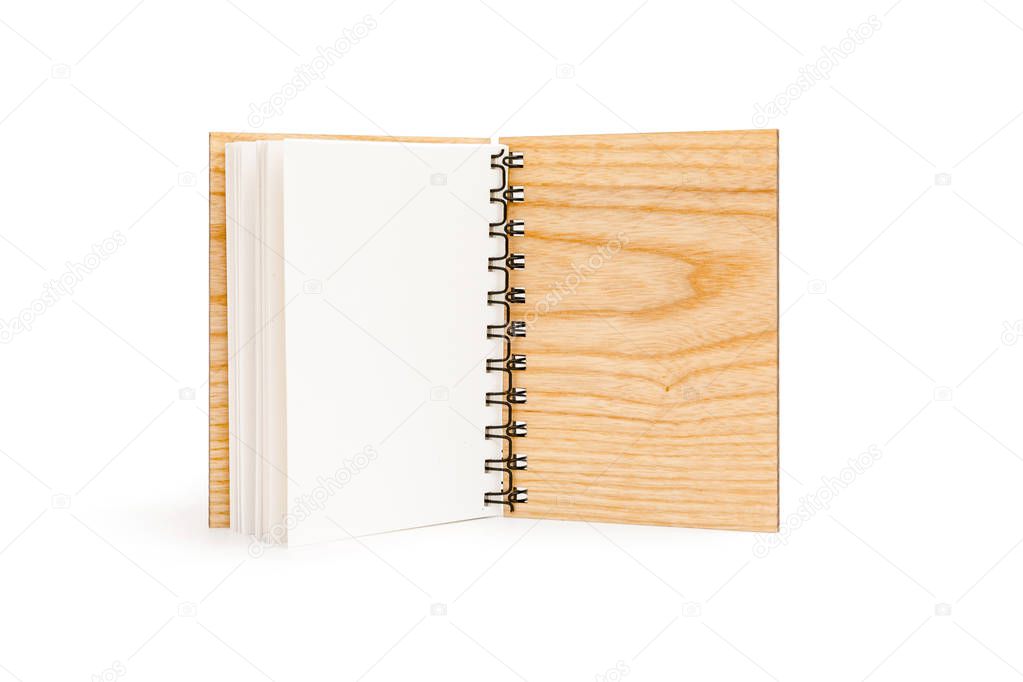 Notepad on rings with solid wood cover 