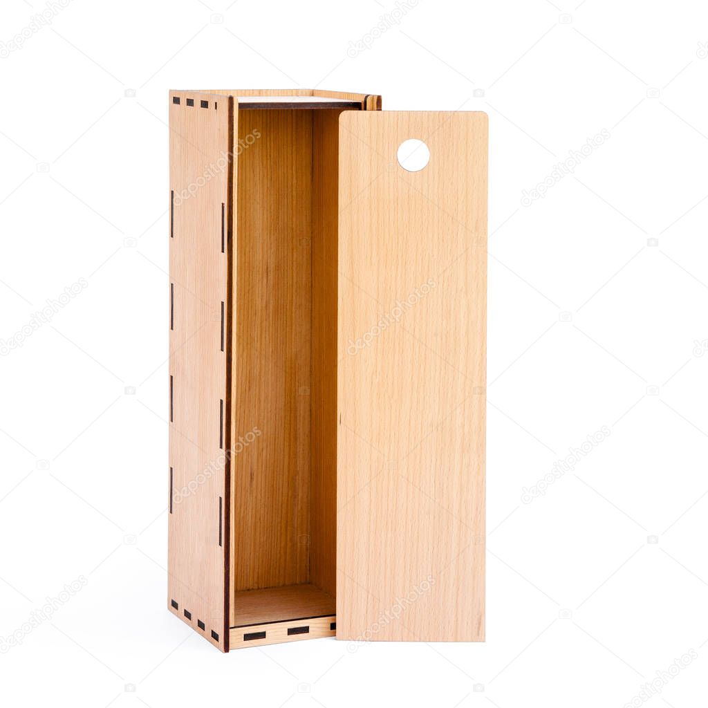 Wooden case for wine bottle