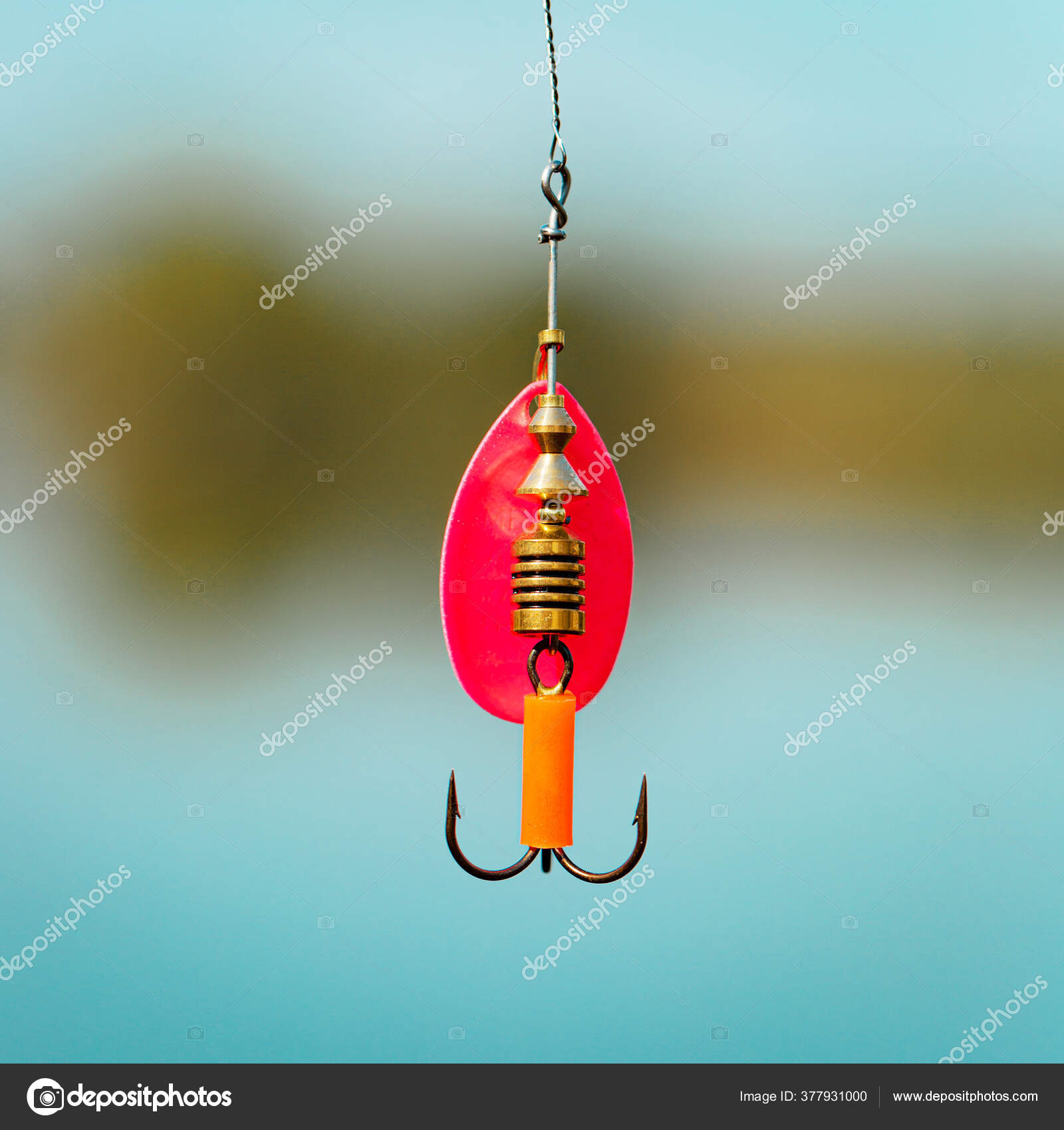 Spinner Triple Hook Fishing Hangs Fishing Line Selective Focus Close Stock  Photo by ©LenaNester 377931000