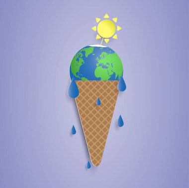 Ekoloji ve Dünya Günü kavramı. Küresel ısınma, dijital sanatlar.